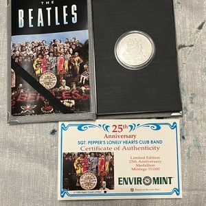 Sterling silver 1 Troy ounce limited edition Beatles coin